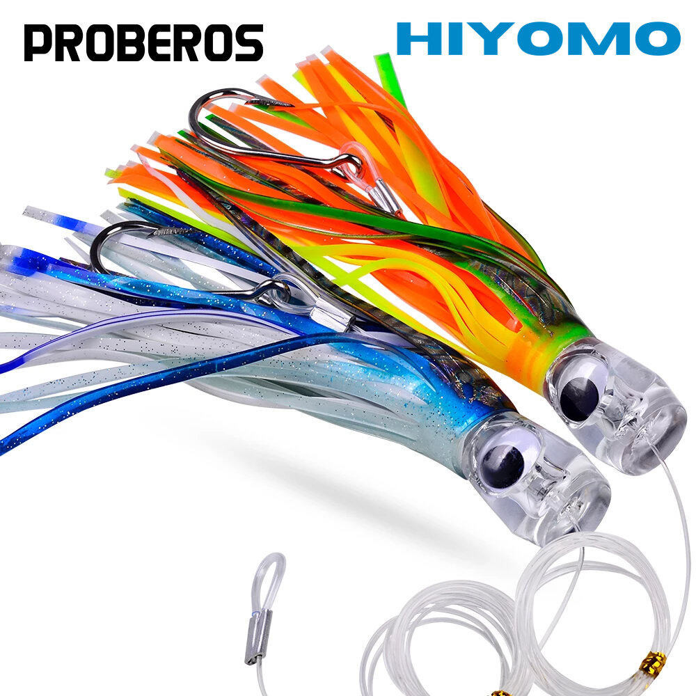 PROBEROS 1PCS Sinking Trolling เหยื่อตกปลา Jig 23 ซม./96g 17 ซม./70g Octopus Lure นุ่มกระโปรงปลาหมึกน้ําเค็มอุปกรณ์ตกปลา