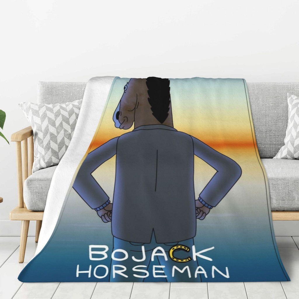 BoJack Horseman Plush ผ้าห่มนุ่มสบายอบอุ่นเหมาะสําหรับเตียงโซฟาเด็กแปลกสามารถปรับแต่งได้
