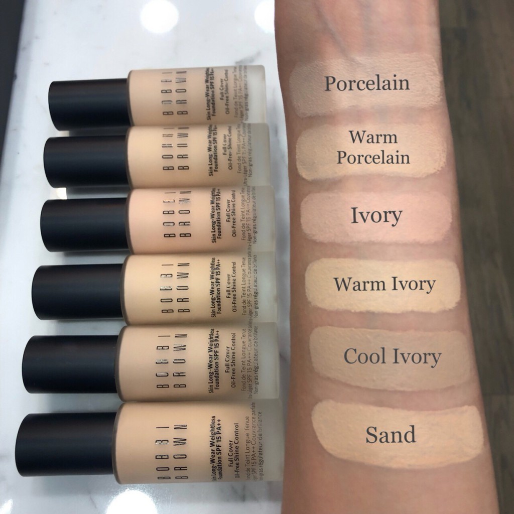 แบ่งขายทุกสี รุ่นคุมมัน BOBBI BROWN SKIN LONG-WEAR WEIGHTLESS FOUNDATION