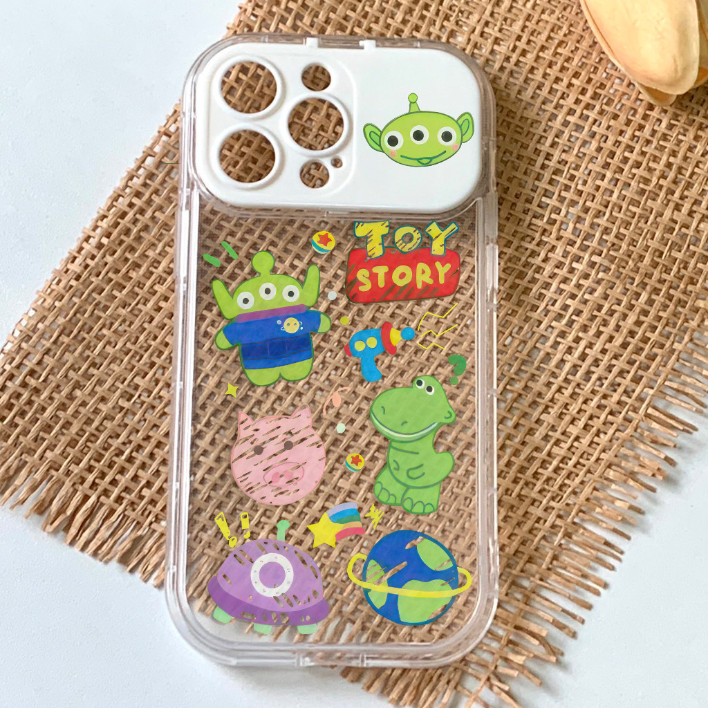 พร้อมส่งในประเทศไทย เคสโทรศัพท์มือถือ ลายการ์ตูนเอเลี่ยน พร้อมกระจกแต่งหน้า สําหรับ IPhone 14 13 12 PROMAX XR XS 7 8P