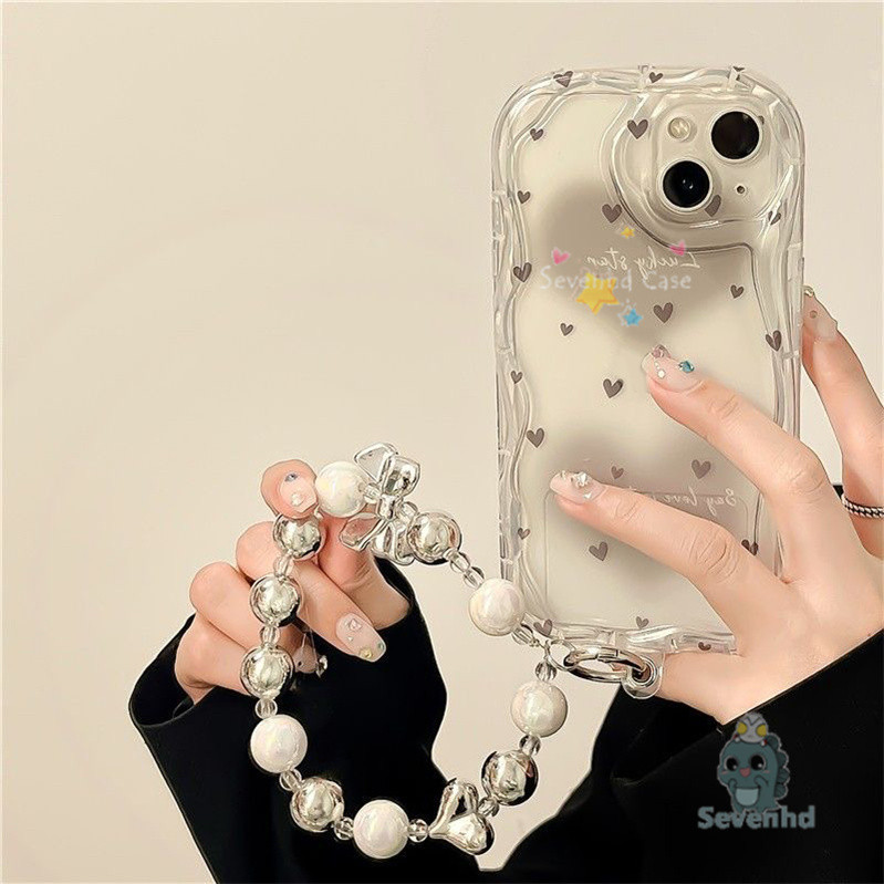 เคสโทรศัพท์มือถือ แบบนิ่ม ลายหัวใจน่ารัก พร้อมขาตั้ง สําหรับ iPhone 15 14 13 12 11 Pro Max X Xr Xs 8 7 6 Plus SE 2020