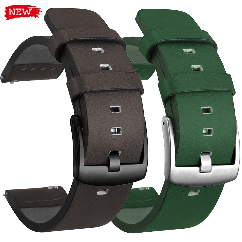 สายนาฬิกาข้อมือหนัง 22 มม. คุณภาพสูง สําหรับ Samsung Galaxy Watch 6 5 4 40 มม. 44 มม. Band Active 2 Gear S3 18 มม. 20 มม. 24 มม.