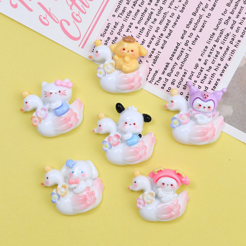 เครื่องประดับ พวงกุญแจ จี้รูปหงส์ ขนาดเล็ก แบบสร้างสรรค์ diy