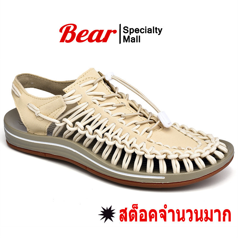 Bear 【 จัดส่งรวดเร็วราคาถูก】รองเท้าแตะเชือกสาน รัดส้น หลากหลายสไตล์