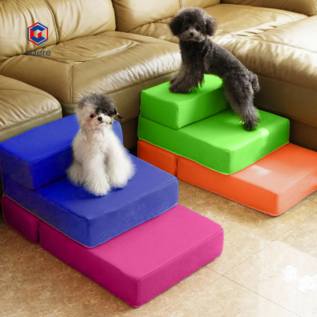 (Caere) บันไดตาข่าย ระบายอากาศ ประหยัดพื้นที่ น้ําหนักเบา พับได้ 2 ขั้น สําหรับสัตว์เลี้ยง สุนัข แมว ทางลาด สะดวก พกพาง่าย