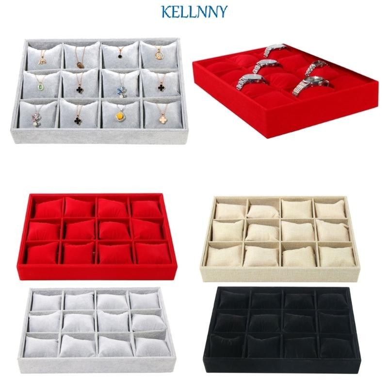 Kellnny ถาดจัดเก็บนาฬิกาข้อมือ 12 ช่อง