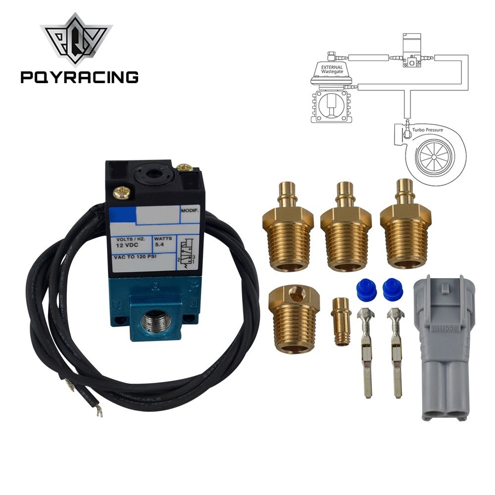 PQY - ECU 3 Port Electronic Boost Control Solenoid Valve 35A-ACA-DDBA-1BA With Brass Silencer