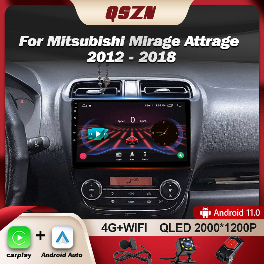 เครื่องเล่นมัลติมีเดีย วิทยุ สเตอริโอ GPS WIFi สําหรับ Mitsubishi Mirage Attrage 2012-2018 Android 13