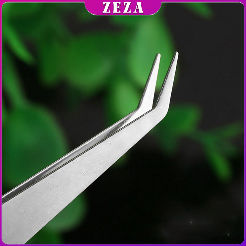 ZEZA คีบหนีบสแตนเลส คีมหนีบอเนกประสงค์ มี 2 แบบ ปากคีบงอ ปากคีบแหลม  Stainless steel tweezers