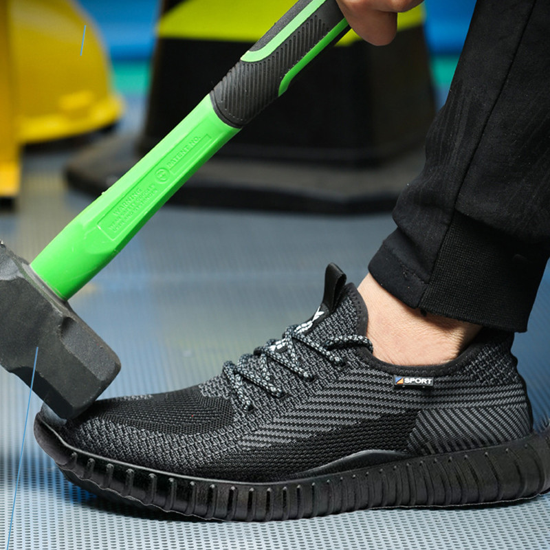 รองเท้าเซฟตี้รองเท้าหัวเหล็กพร้อมส่งมอบในวันเดียวกัน ป้องกันการชนกันของรองเท้าป้องกันการสึกหรอ