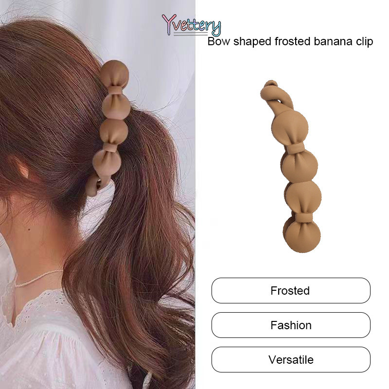 ร้านค้าไทย🌹Bowknot Frosted Banana Clip ทุกวันร้อยคลิปผมหางม้า