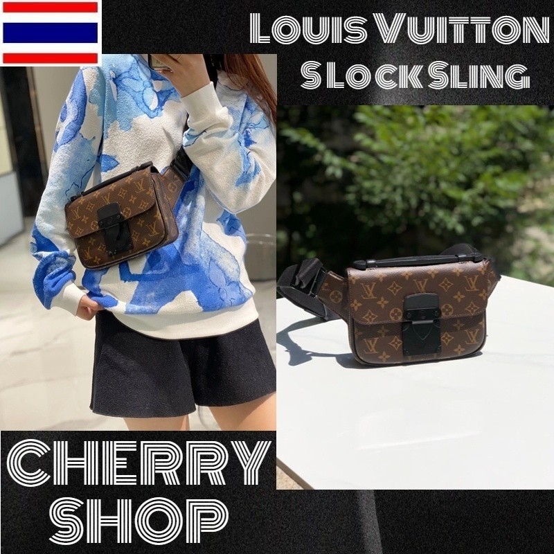 New 🍒หลุยส์วิตตอง💯 Louis Vuitton S LOCK SLING bag🍒ผู้ชาย/กระเป๋าสะพายข้าง/M45807 HN7A