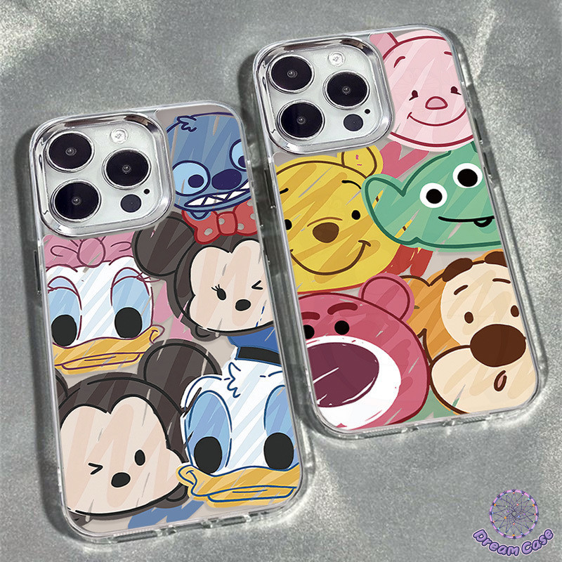 เคสการ์ตูนหมีสุดหรูสำหรับใส่โทรศัพท์รุ่นพี่วินนี่ลอตโซ่น่ารักใช้ได้กับIPhone 11 15 13 14 12 Pro Max XR X XS Max 7 8 Plus