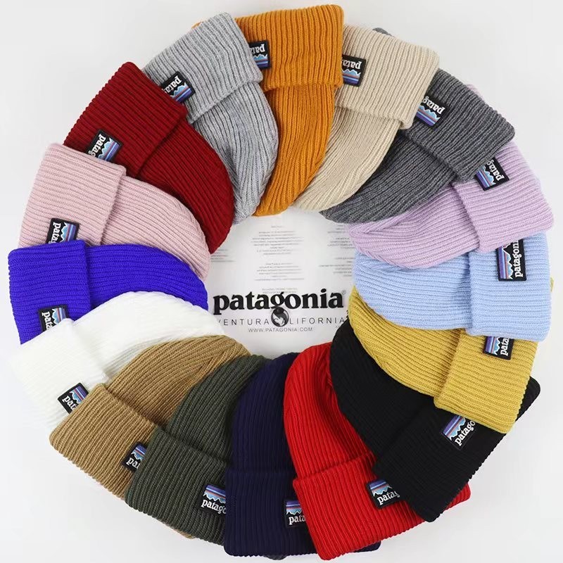 Patagonia หมวกถัก ผ้าขนสัตว์ สีพื้น ไร้ขอบ