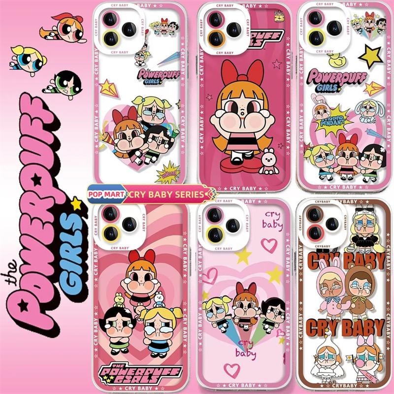เคสโทรศัพท์มือถือซิลิโคน TPU ใส ลาย POP MART The Powerpuff Girls Crybaby สําหรับ Samsung Galaxy A14 A13 4G A05 A05S S23 S21 S24 Plus Ultra S23FE S21FE