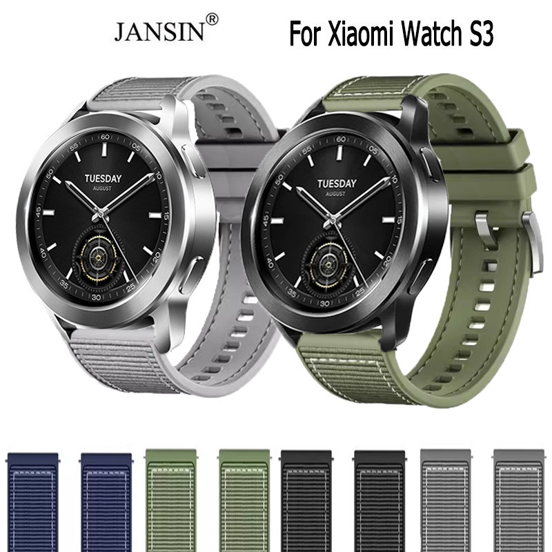 สายนาฬิกาข้อมือซิลิโคนไนล่อน แบบเปลี่ยน สําหรับ Xiaomi Watch S3