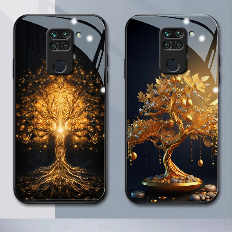 เคสโทรศัพท์มือถือแบบแก้ว ลายโชคดี สีทอง สําหรับ xiaomi Pocox2 F2pro F3M3pro F3GT F4 M3 M5 X3GT X4GT 