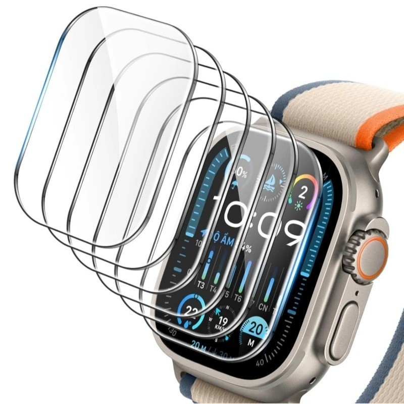 ฟิล์มกระจกนิรภัยกันรอยขีดข่วน กันน้ํา สําหรับ Apple Watch Ultra 2/9/8/7/6/5/4/3/2/1 ขนาด 38/40/41/42/44/45/49 มม.