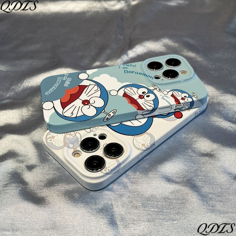 เคสโทรศัพท์มือถือแบบแข็ง ลายการ์ตูนโดราเอมอนน่ารัก สําหรับ iPhone รุ่นใหม่ล่าสุด PC เคสกันกระแทก รุ่น 16/17/15/14 Pro Max 13/12/11 pro/11/XS Max