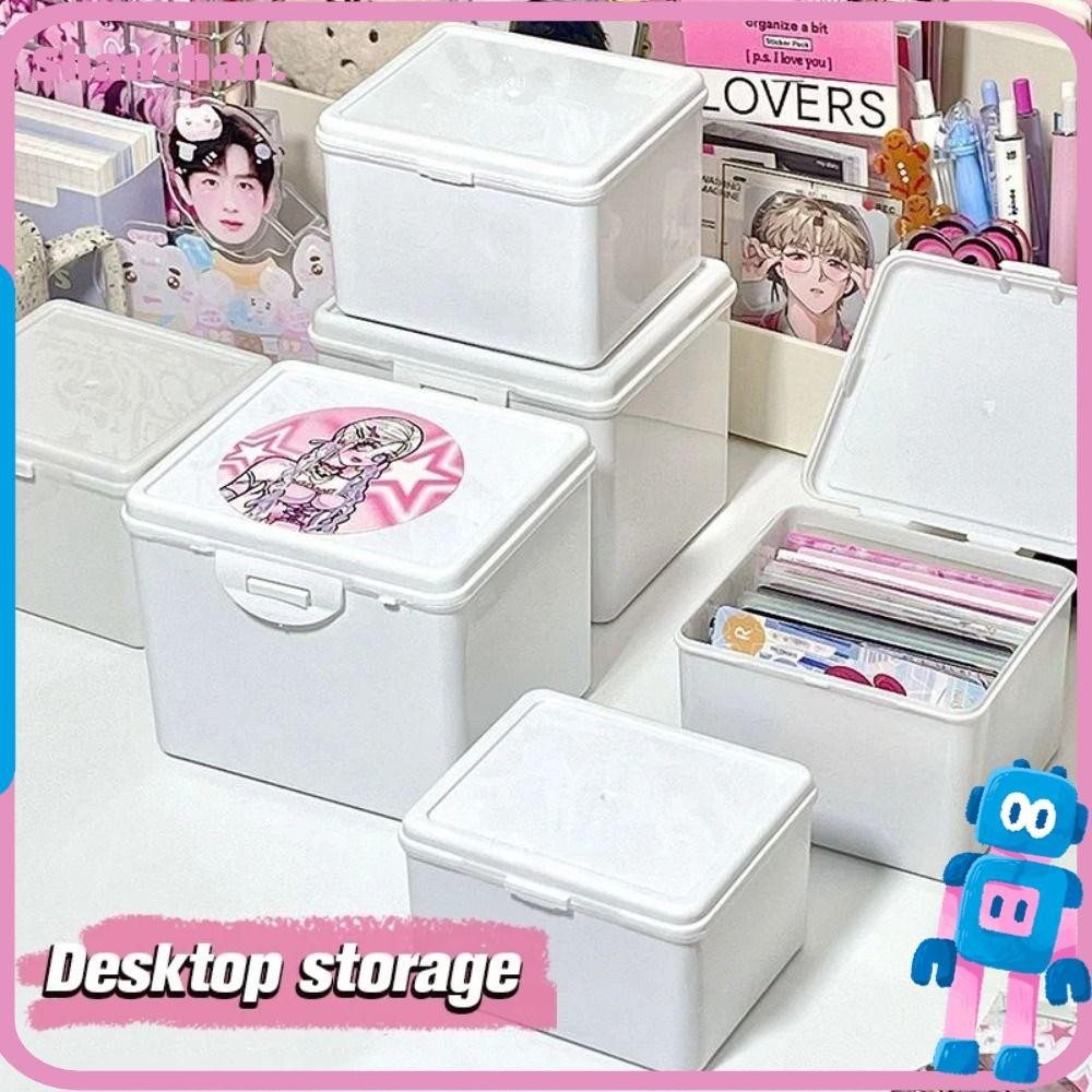 Shanchan กล่องเก็บโฟโต้การ์ด สีขาว สําหรับเก็บสะสมการ์ด Kpop ID