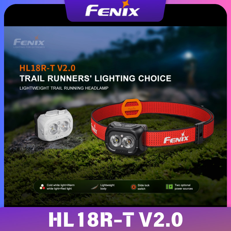 ไฟฉายหน้า Fenix HL18R-T V2.0 สำหรับการวิ่งเทรล น้ำหนักเบา ชาร์จUSB Type-C ให้แสงสว่างถึง 800 ลุมินส์