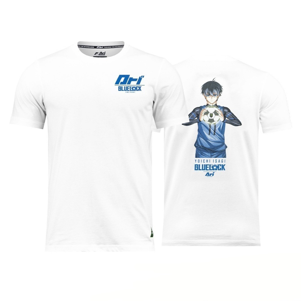 ใหม่ ARI X BLUE LOCK ISAGI TEE - WHITE/BLUE/BLACK เสื้อยืด อาริ บลูล็อค อิซางิ สีขาวS-3XL