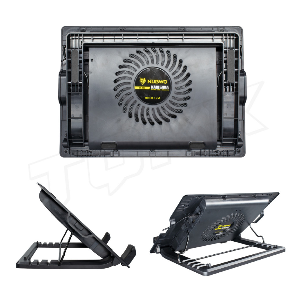 NUBWO พัดลมโน๊ตบุ๊ค พัดลมรองโน๊ตบุ๊ค 2 ใบพัดใหญ่ Cooler pad รุ่น NF-235 ปรับระดับความสูงได้