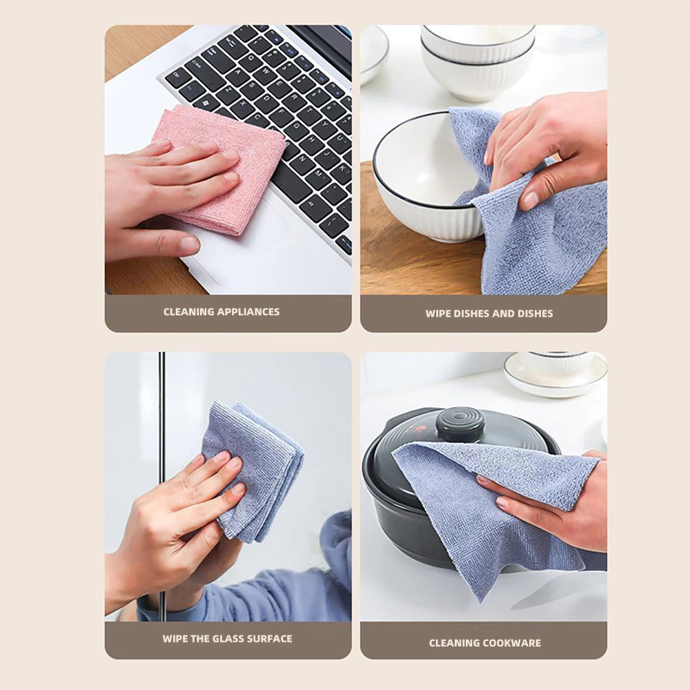 ไมโครไฟเบอร์ micro fiber ซักน้ำได้ ใช้ซ้ำได้บ่อยครั้ง เหมาะสำหรับการใช้งานในบ้าน ห้องครัว และอื่นๆ - รูปที่ 3
