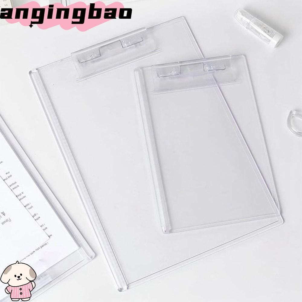 คลิปบอร์ด ANGINGBAO กระดานโฟลเดอร์แฟ้มอะคริลิกโปร่งใส นักเรียนจัดเอกสาร A4/A5 คุณภาพสูง
