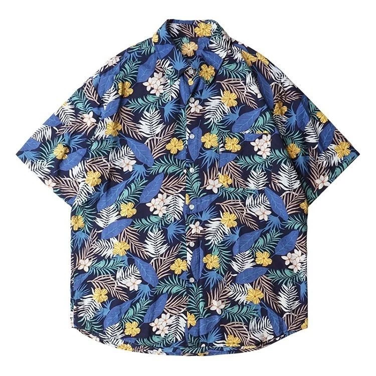 เสื้อเชิ้ตแขนสั้นลายดอกไม้ สไตล์เกาหลีทรงหลวม thumbnail 8