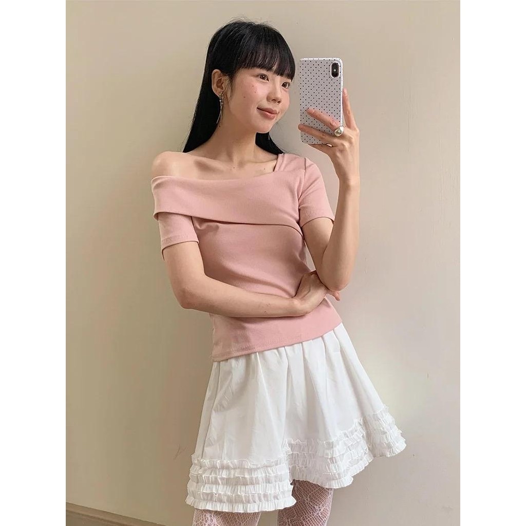 pink top เสื้อ oversize ผู้หญิง เสื้อสีชมพู ดํา เสื้อออกงาน ทํางาน เสื้อสาวอวบ เสื้อไปทะเล crop top