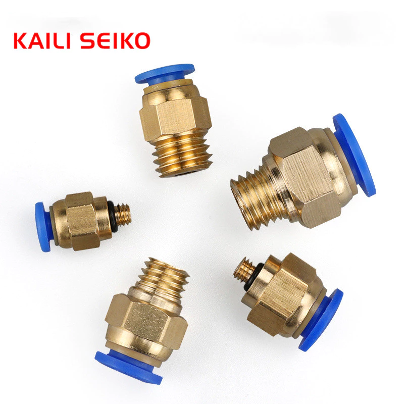 Pc ข้อต่อนิวเมติก m12X1.75- M5 M6 M8 M10 M12 เมตริกชายด้ายท่ออากาศ Push In Quick Connector