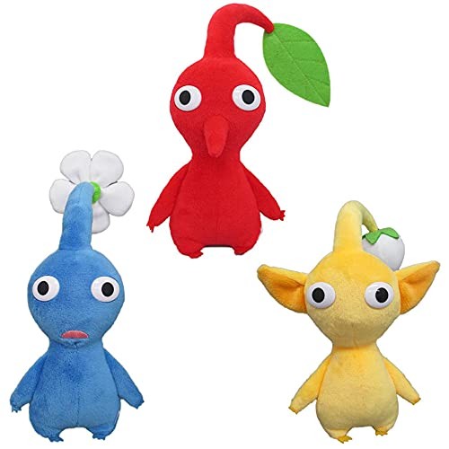 Pikmin Plush Set (Red Pikmin, Blue Pikmin, Yellow Pikmin) Height 17cm