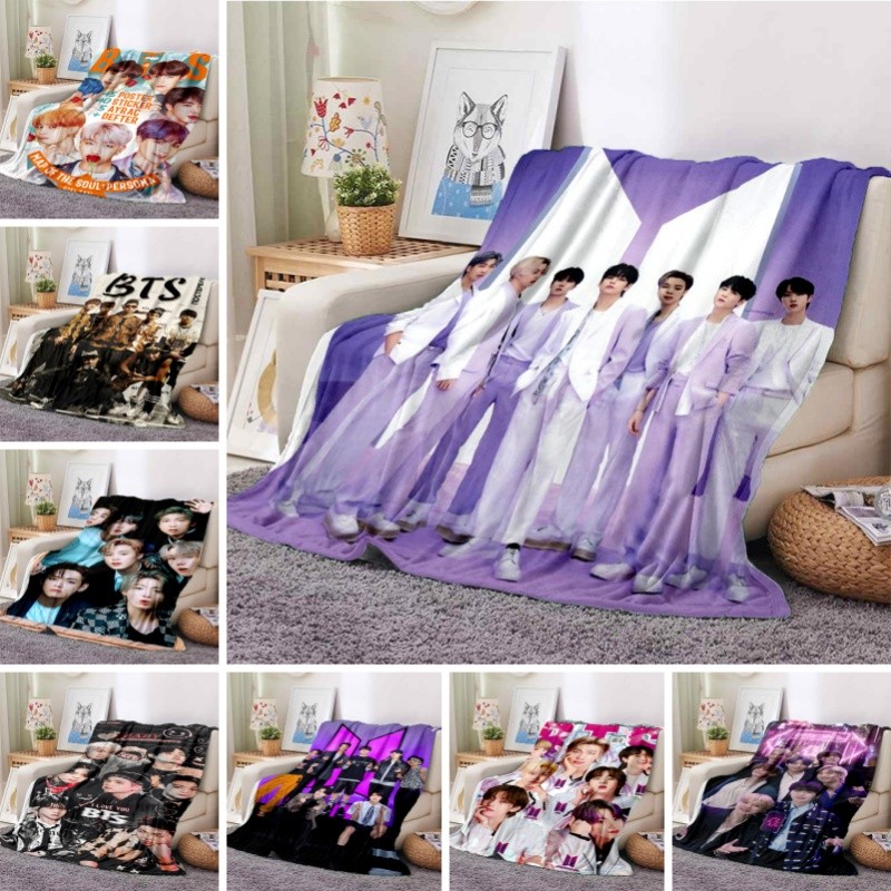 ชุดผ้าห่มตกแต่งห้อง Cozy แรงบันดาลใจจากกลุ่มเด็กเกาหลี BTS Rap Monster Jeon Jung Kook ผ้าปูที่นอน d5