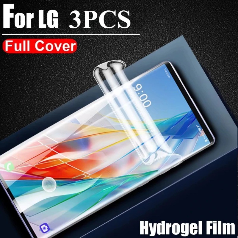 3 ชิ้น 999D HD Clear Soft Hydrogel ฟิล์มสําหรับ LG กํามะหยี่ Stylo G8X W31 W30 W11 V60 V50S 6 ThinQ 