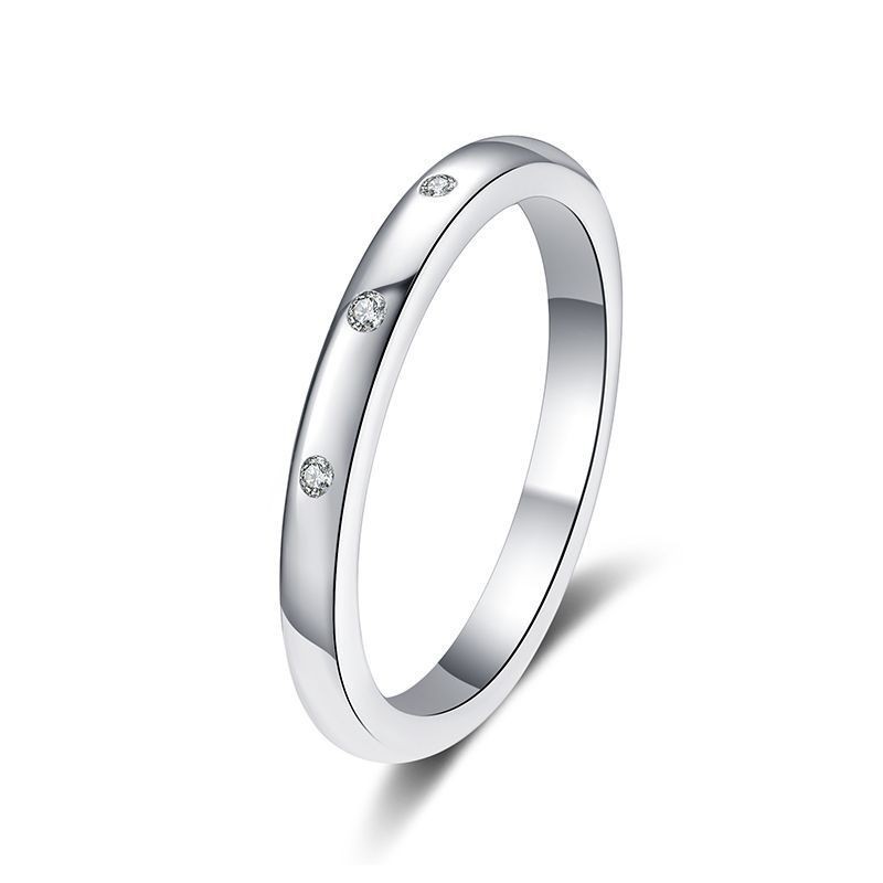 จริง Moissanite คู่ 0.15ct Ins สไตล์ยุโรปสีขาว D สัญลักษณ์สัญญาแหวน S925 เงินสเตอร์ลิงพร้อมการรับรอง GRA สามารถ Pass Test สําหรับหมั้นงานแต่งงานพิธี
