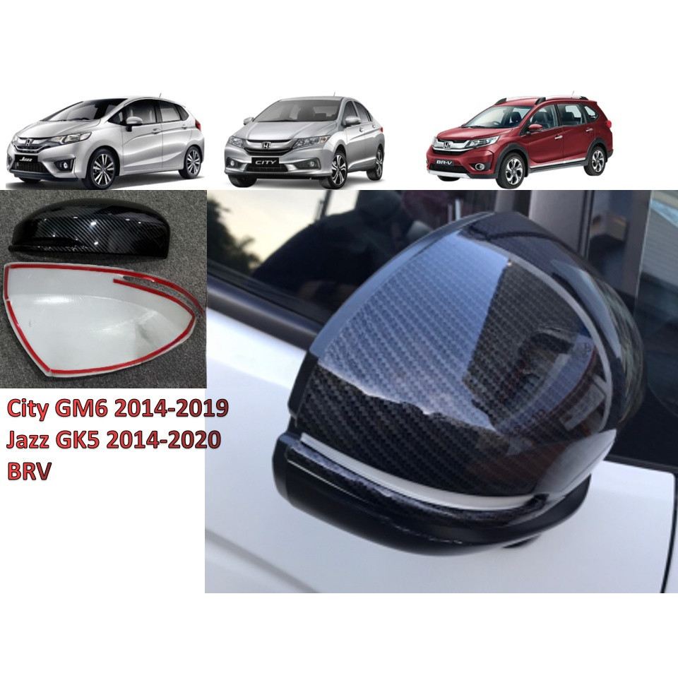 ฝาครอบกระจกมองข้าง คาร์บอน สําหรับ Honda City GM6 2014-2019 Honda Jazz GK5 2014-2020 BRV DG1