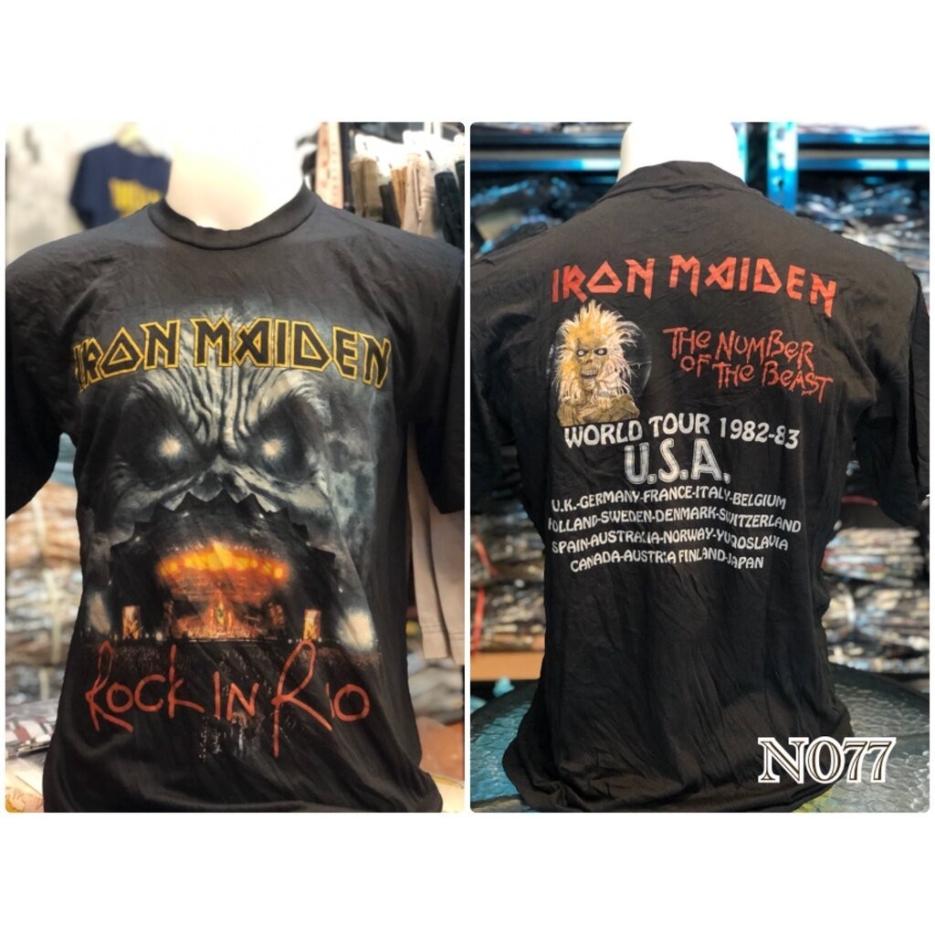 【HOT】 สไตล์มินิมอล Irond N.o077 เสื้อวงดนตรี ร็อคต่างประเทศ เสื้อชาวร็อค เสื้อยืดผู้ชาย  Unisex