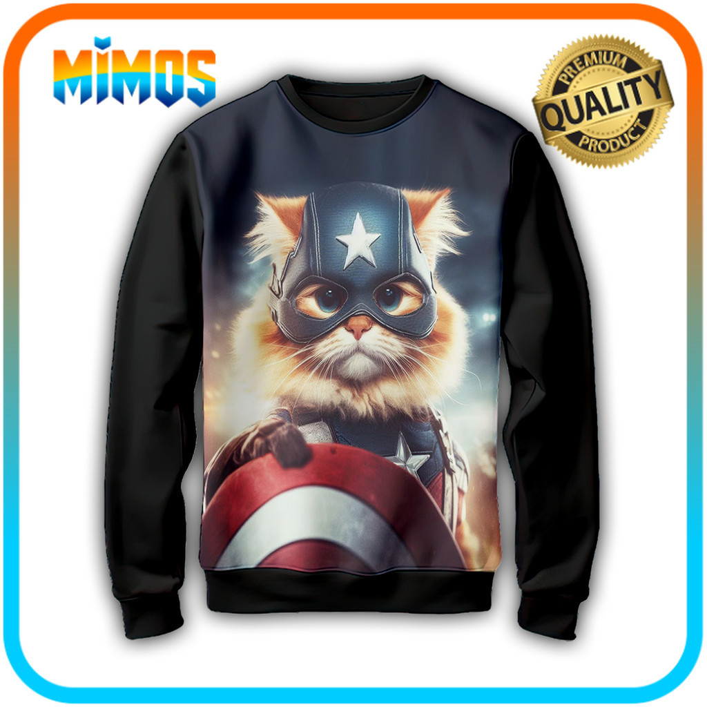 3D การ์ตูน TV Animation Cat Hero เสื้อกันหนาว 02MM013 _SW สําหรับอายุ 1-12 ปี