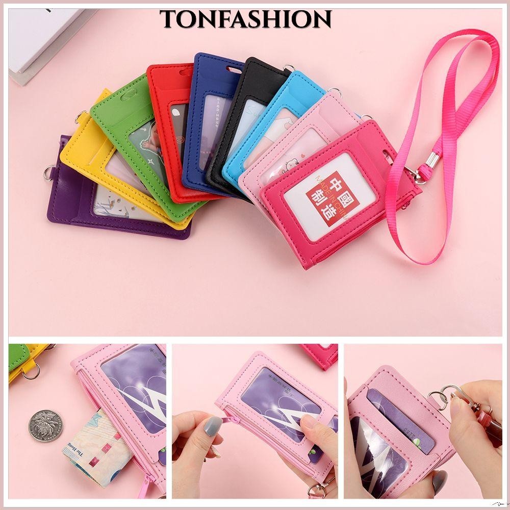 Tonfashion กระเป๋าสตางค์หนังเทียม หลากสี พร้อมสายคล้อง
