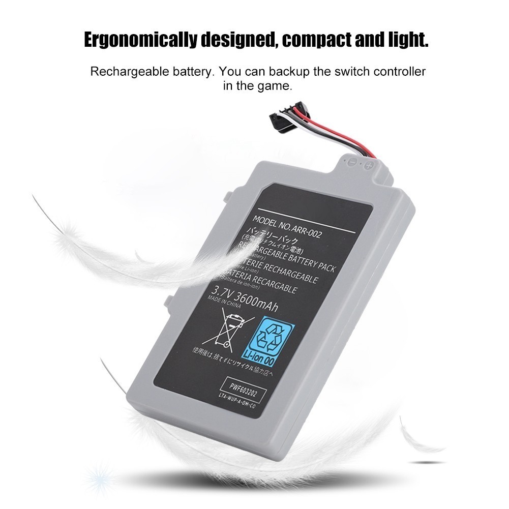 LZ2 3.7V 3600mAh การเปลี่ยนการชาร์จแบตเตอรี่ในตัวสำหรับด้ามจับคอนโทรลเลอร์ WIIU