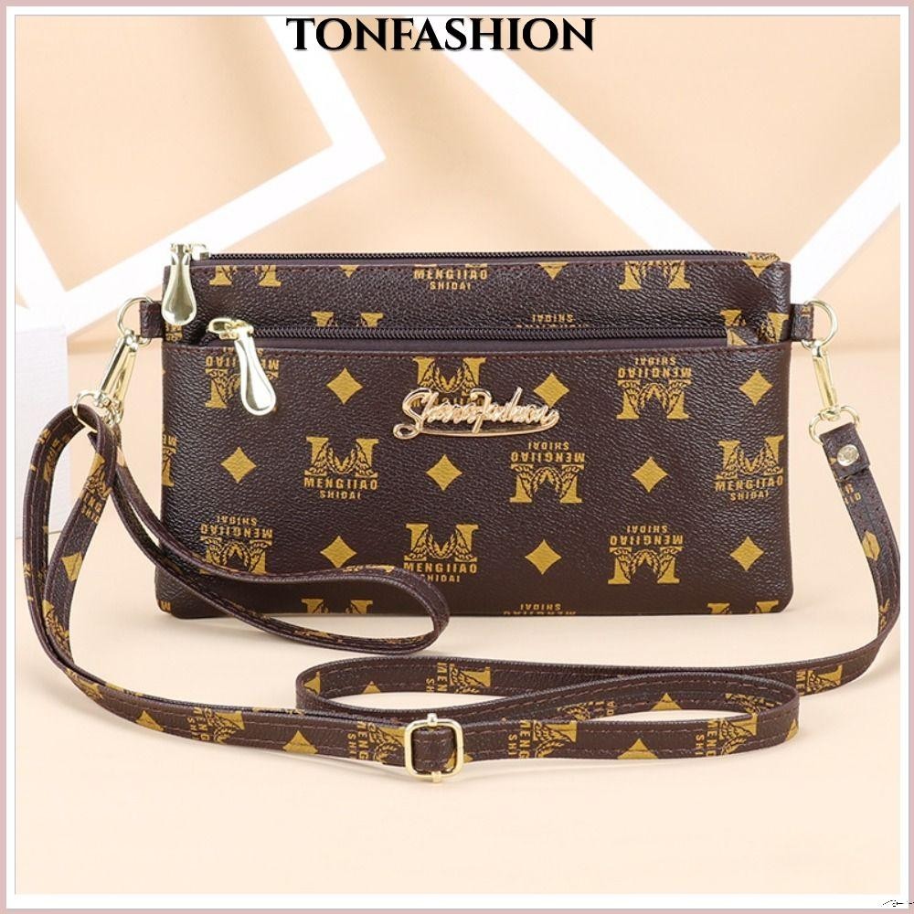Tonfashion กระเป๋าสะพายไหล่ กระเป๋าถือ หนัง PU ขนาดเล็ก ลายดอกไม้นูน สไตล์คลาสสิก สําหรับสตรี