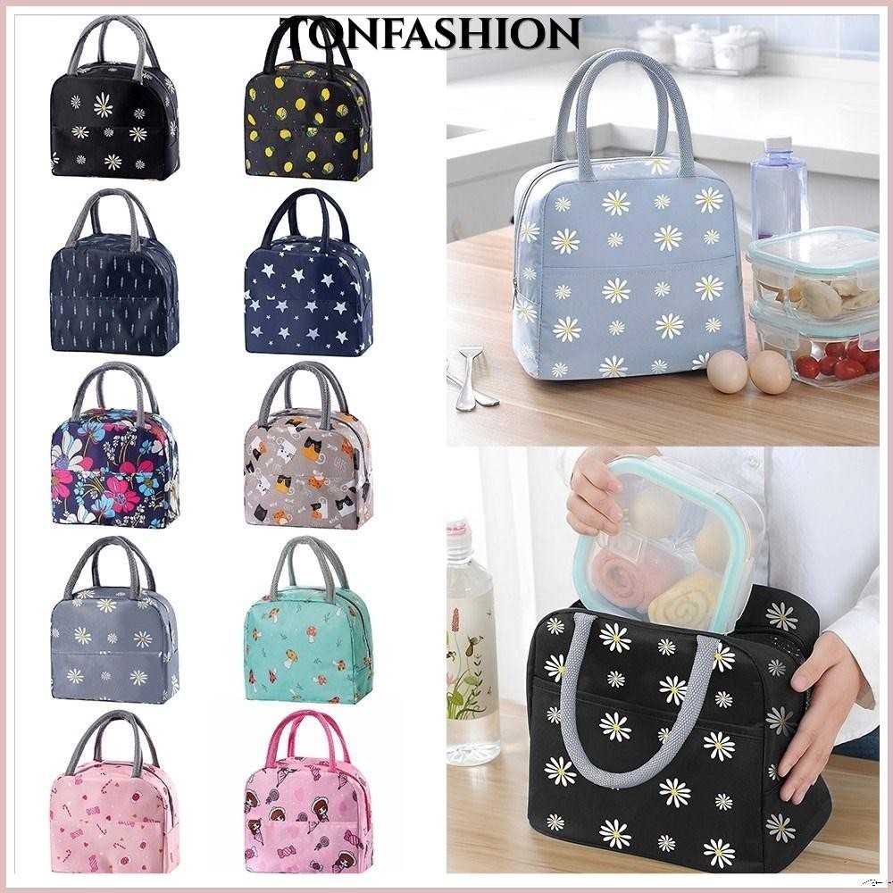 Tonfashion กระเป๋าใส่กล่องอาหารกลางวัน ขนาดเล็ก น่ารัก กันรั่ว ใช้ซ้ําได้ สําหรับผู้หญิง ปิกนิก ทํางาน สํานักงาน หรือเดินทาง