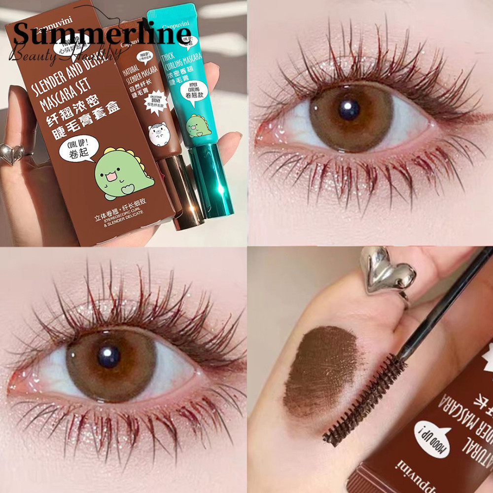 มาสคาร่าดัดขนตา 4 มิติ ขนแปรงไหม หนา ยาว กันน้ํา ไม่เลอะ สีดํา สีน้ําตาล ธรรมชาติ มาสคาร่าดัดขนตา แต่งหน้า