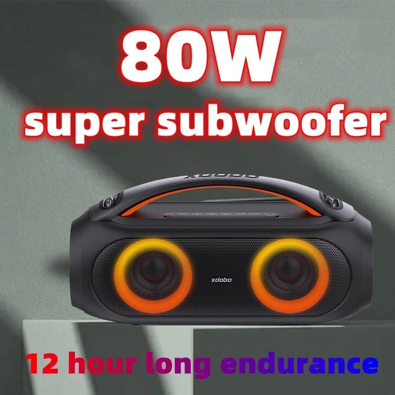 ของแท้ XDOBO Vibe Plus ลําโพงบลูทูธไร้สาย แบบพกพา พาวเวอร์แบงค์ BT TWS กล่องเสียง Boombox เครื่องเล่นเพลง 80W