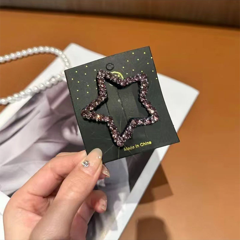 กิ๊บติดผม รูปเมฆ ดาวห้าแฉก ประดับเพชร เป็นระเบียบเรียบร้อย สําหรับผู้หญิง - รูปที่ 6