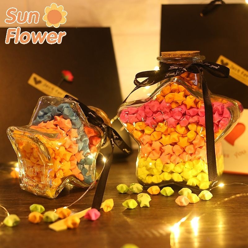 Ins ขวดน้ําใส รูปดาว แฮนด์เมด DIY ของขวัญวันวาเลนไทน์