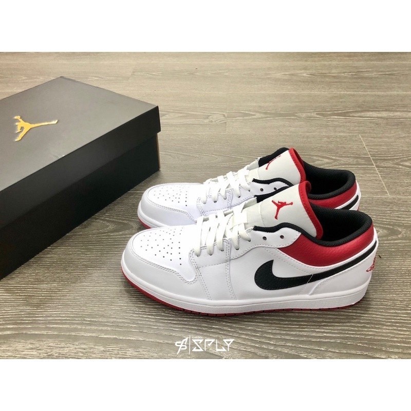 Nike Special Offer Nike Air Jordan 1 Down Chicago White Hook Basketball Shoes Black Low Red-Top 553558-118