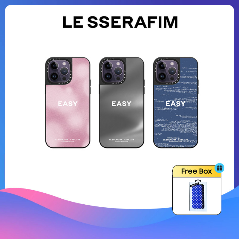 Casetify เคสโทรศัพท์มือถือแบบกระจกแข็ง ลาย LE SSERAFIM EASY SHEER MYRRH สําหรับ iPhone 11 12 13 14 15 Plus Pro Max