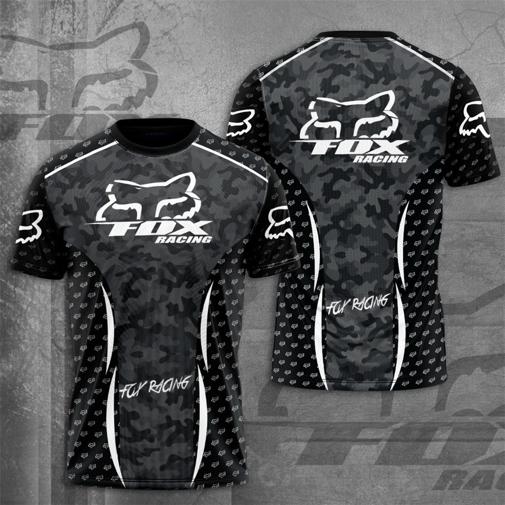 เสื้อยืดแขนสั้น พิมพ์ลายโลโก้ Fox MotoGP ขนาดใหญ่ แฟชั่นฤดูร้อน สไตล์สตรีท สําหรับผู้ชาย และผู้หญิง